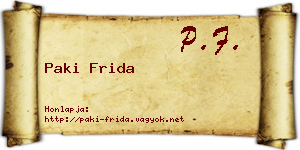 Paki Frida névjegykártya